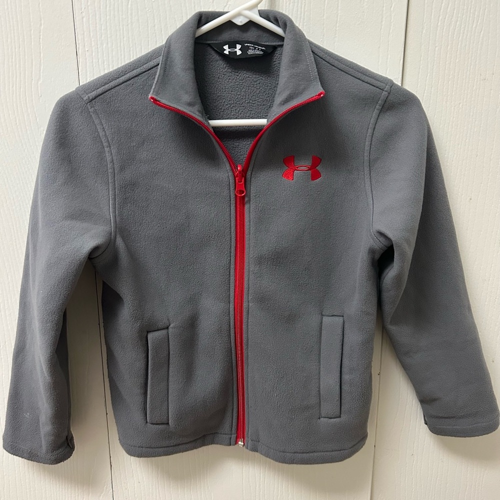 🔴 Under Armour Full Zip Lightweight Fleece Jacket Boys Size Medium